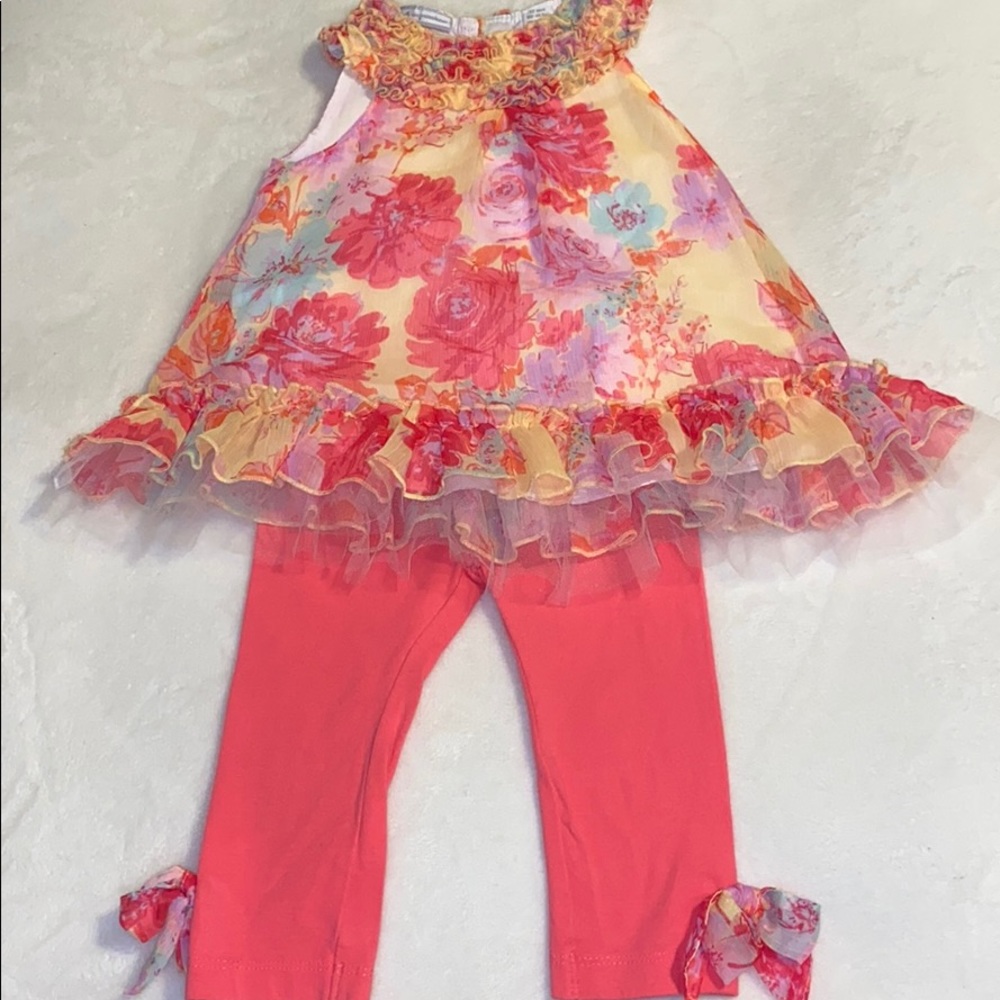 Floral coral matching set
